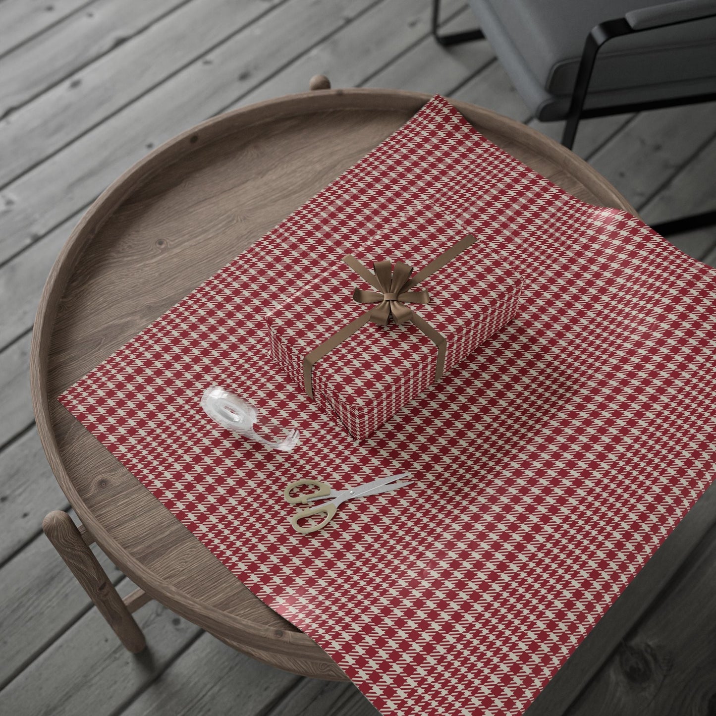 Gift Wrap | Maroon & White | Tweed
