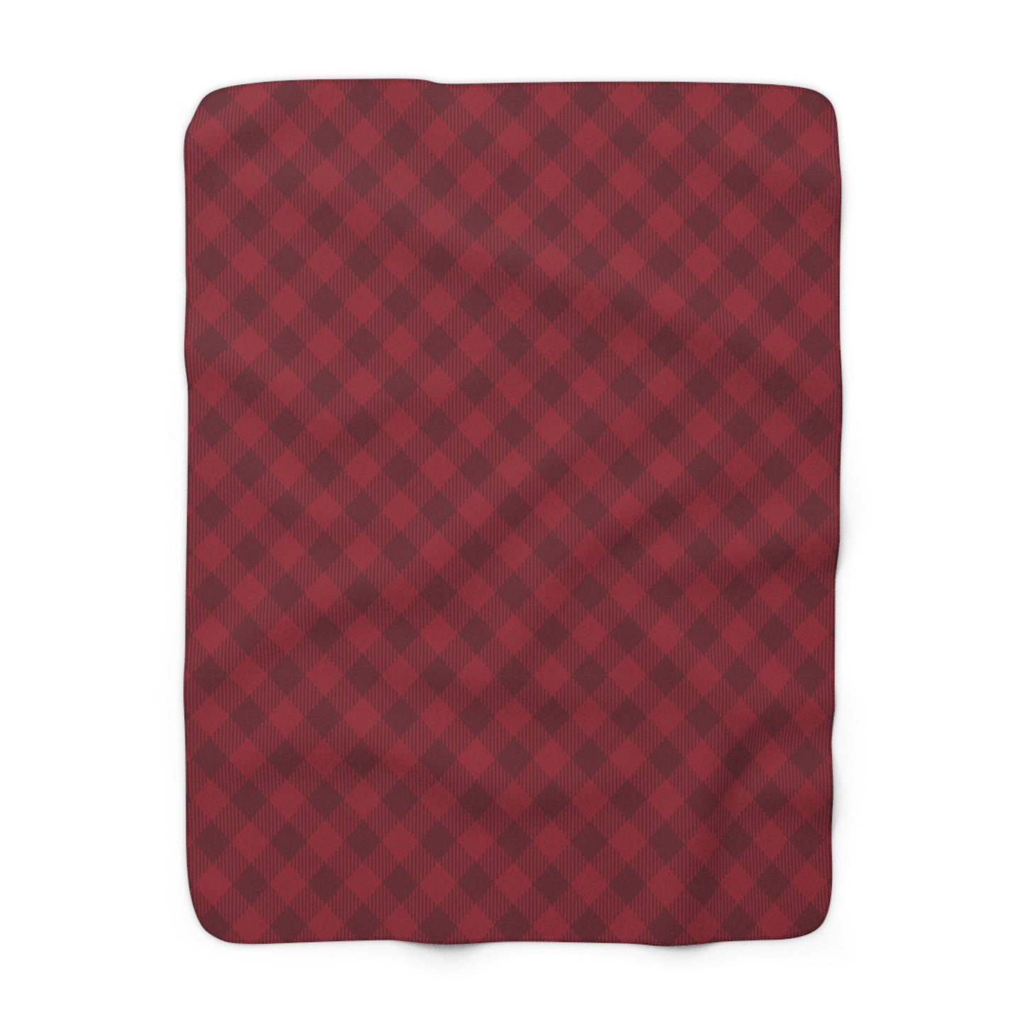 Sherpa Fleece Blanket | Maroon & White | Gingham