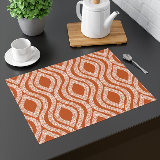 Placemat | Dark Orange & White | Ogee