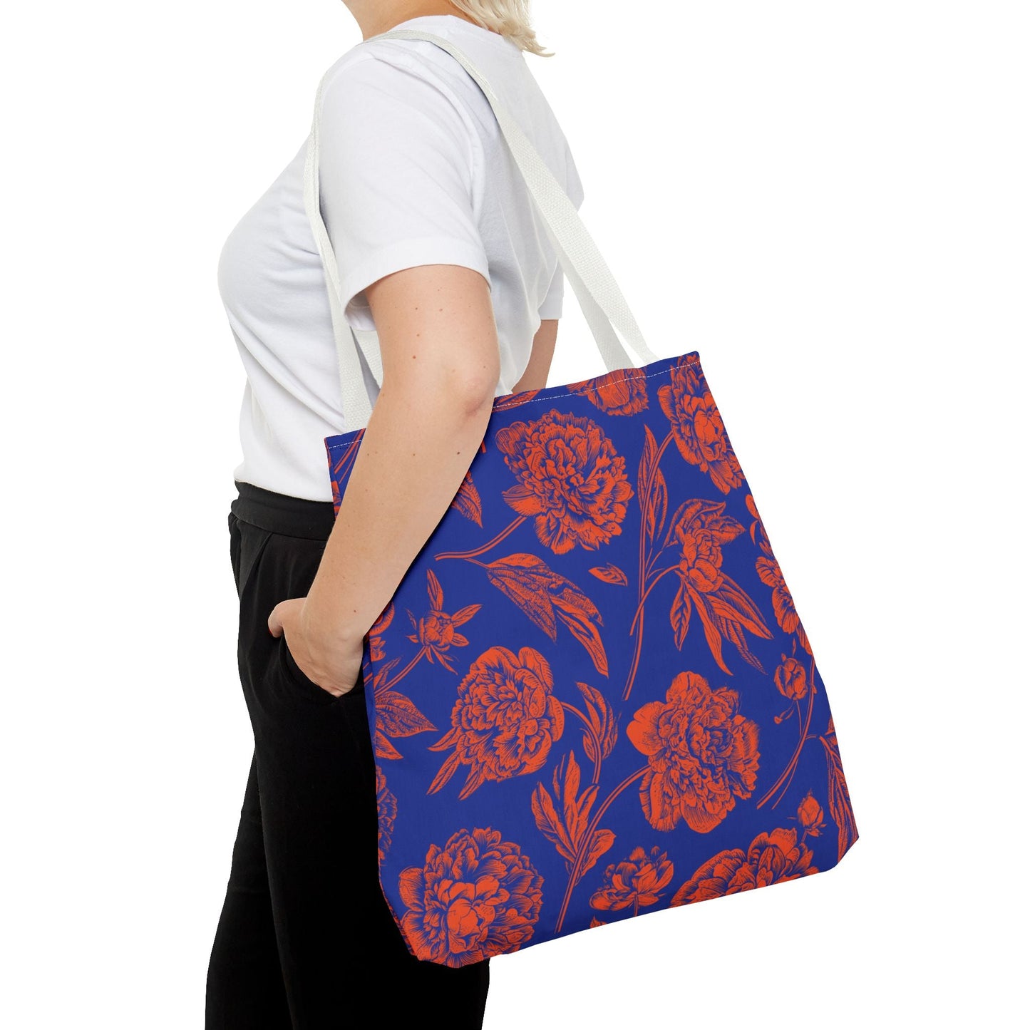 Tote Bag | Bright Blue & Orange | Peony