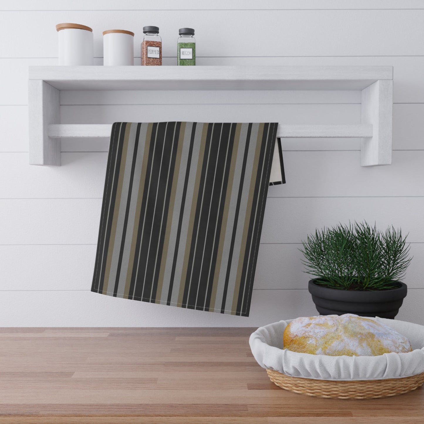 Tea Towels | Black & Gold | Stripe
