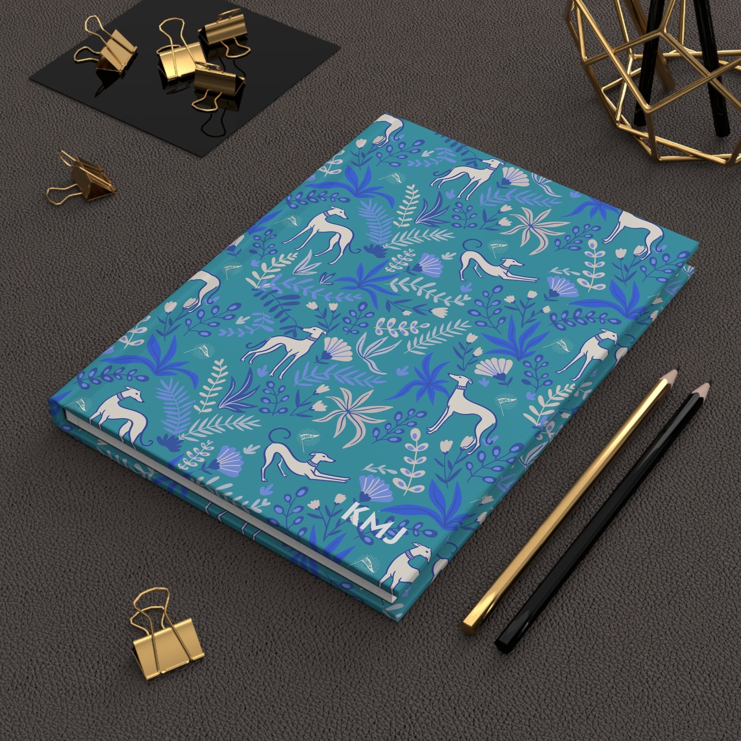 Monogram Journal | Greyhounds | Teal Fern