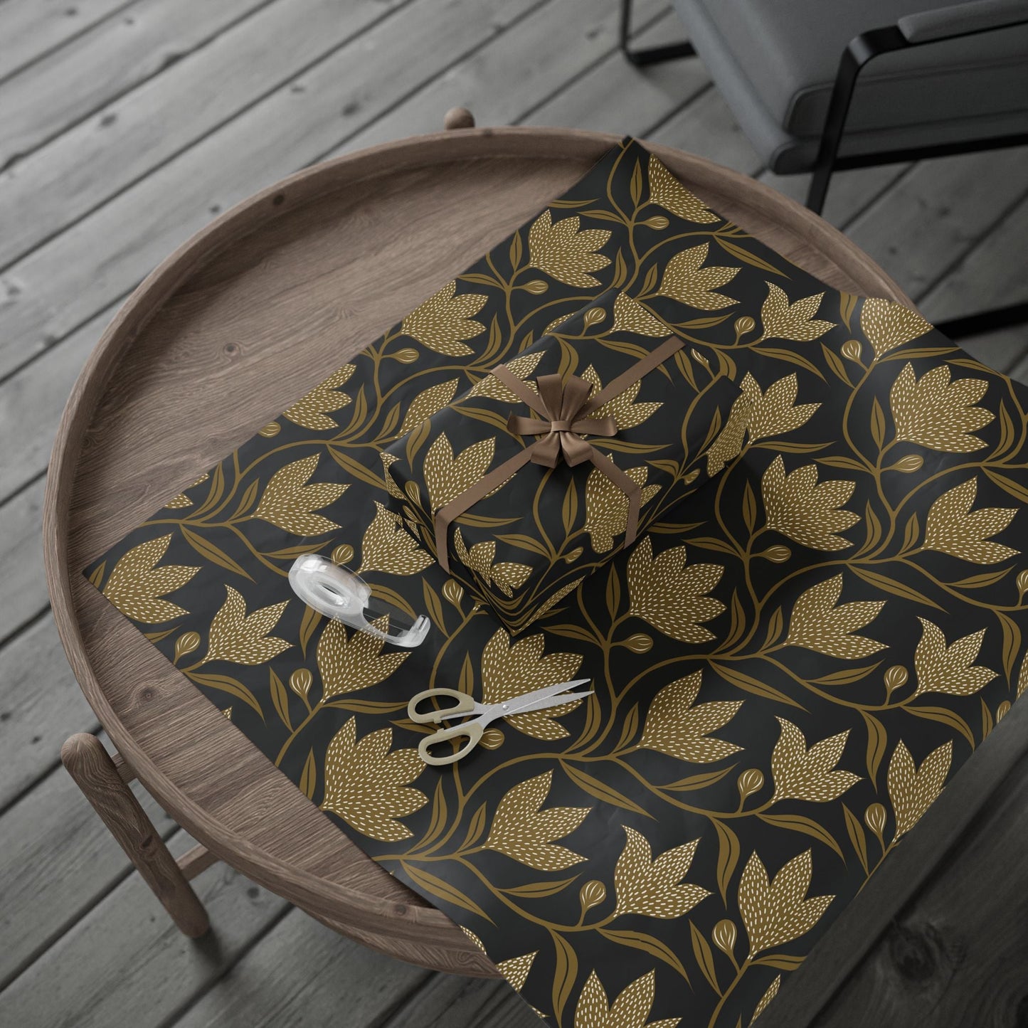 Gift Wrap | Black & Gold | Magnolia