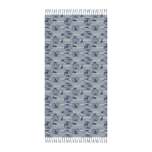 Boho Beach Towel | Greyhounds | Green Track
