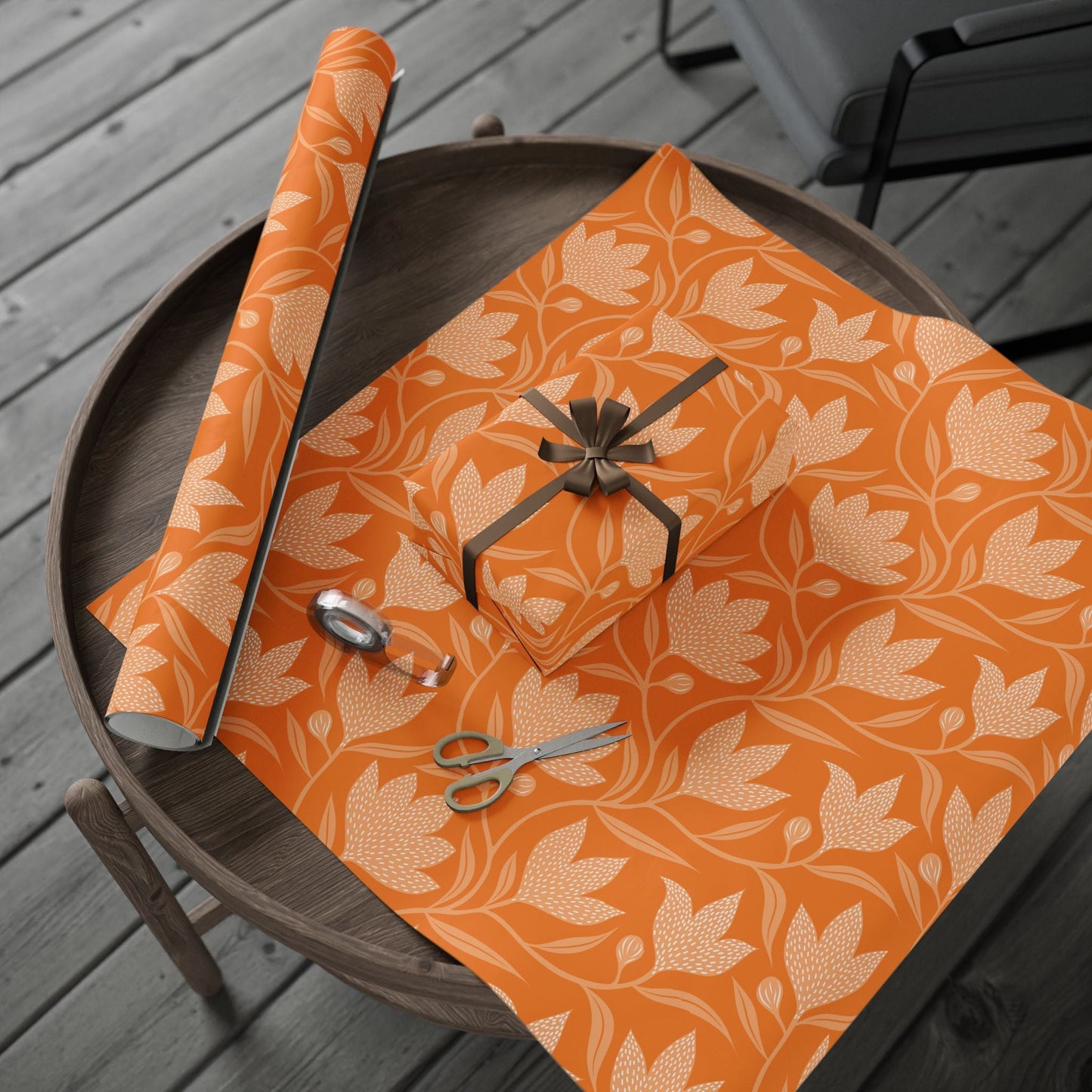 Gift Wrap | Orange & White | Magnolia