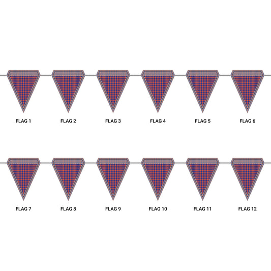 Flag Garland | Bright Blue & Orange | Tweed