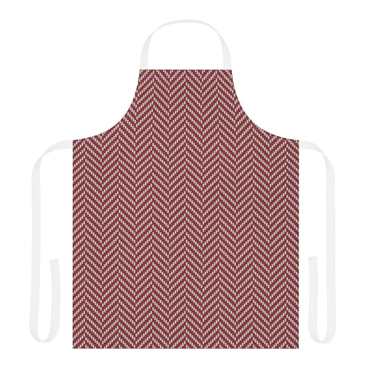 Apron | Maroon & White | Herringbone