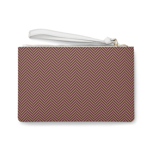 Clutch Bag | Maroon & Gold | Herringbone