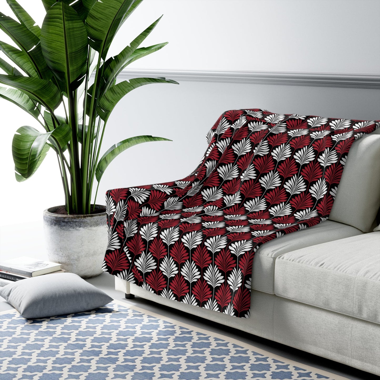 Sherpa Fleece Blanket | Red & Black | Deco