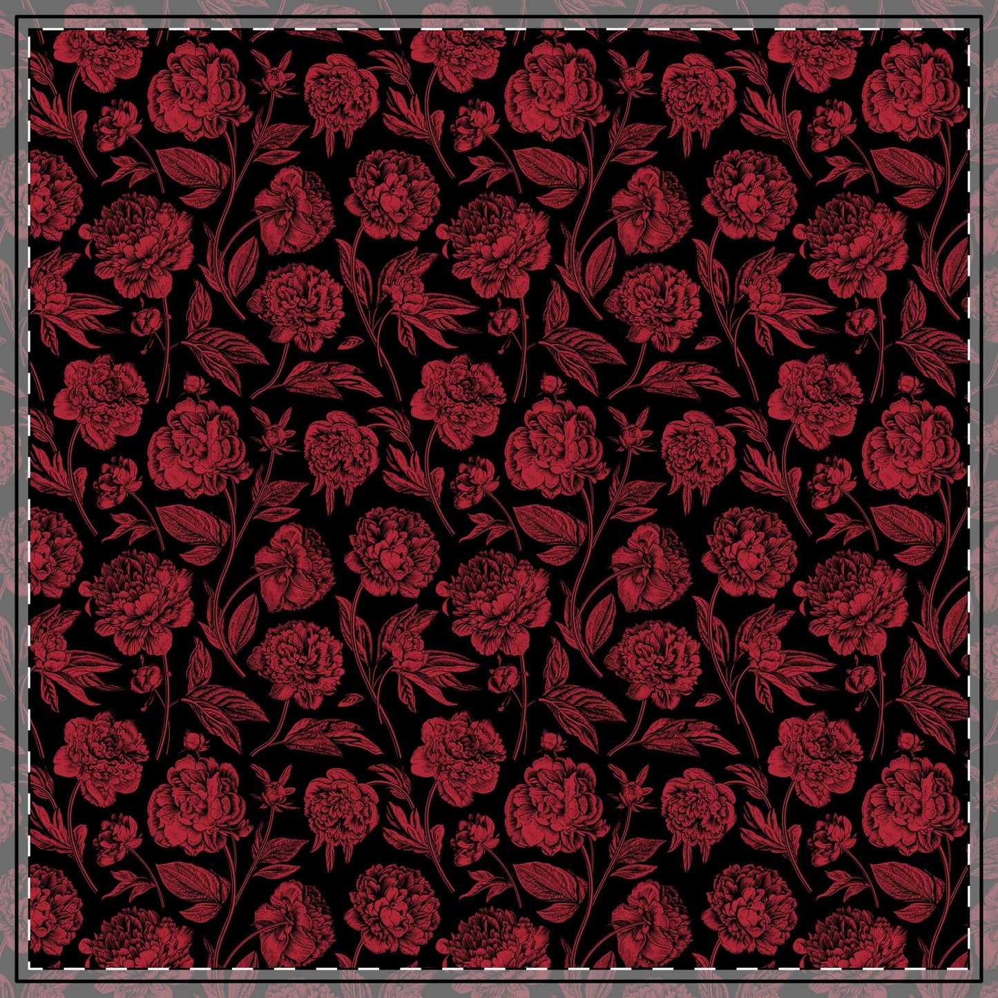 Tablecloth | Red & Black | Peony