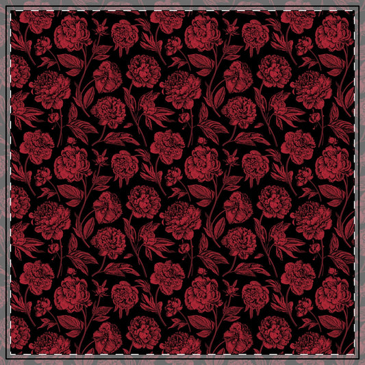 Tablecloth | Red & Black | Peony