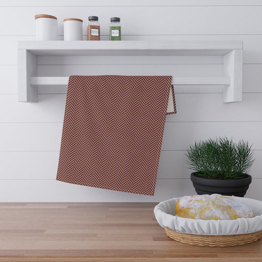 Tea Towels | Maroon & Gold | Herringbone