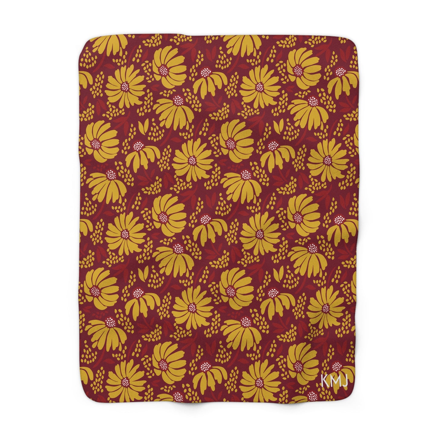 Sherpa Fleece Blanket- Personalized | Red & Yellow | Bellis
