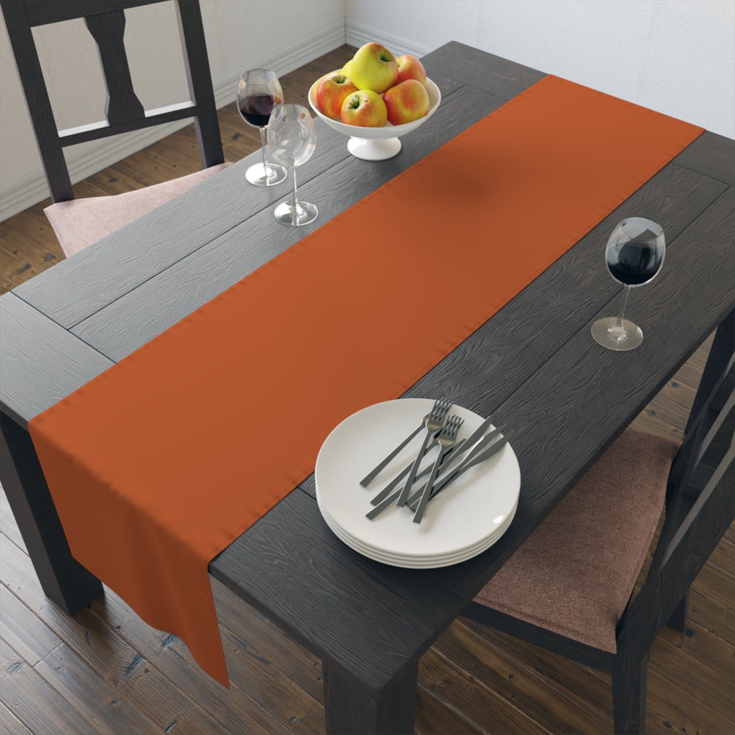 Table Runner | Dark Orange & White | Dark