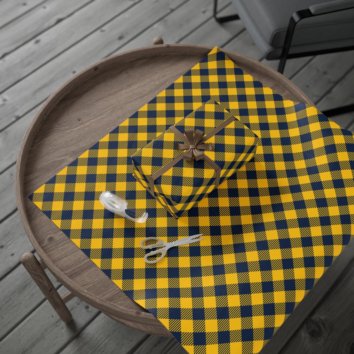 Gift Wrap | Yellow & Blue | Gingham