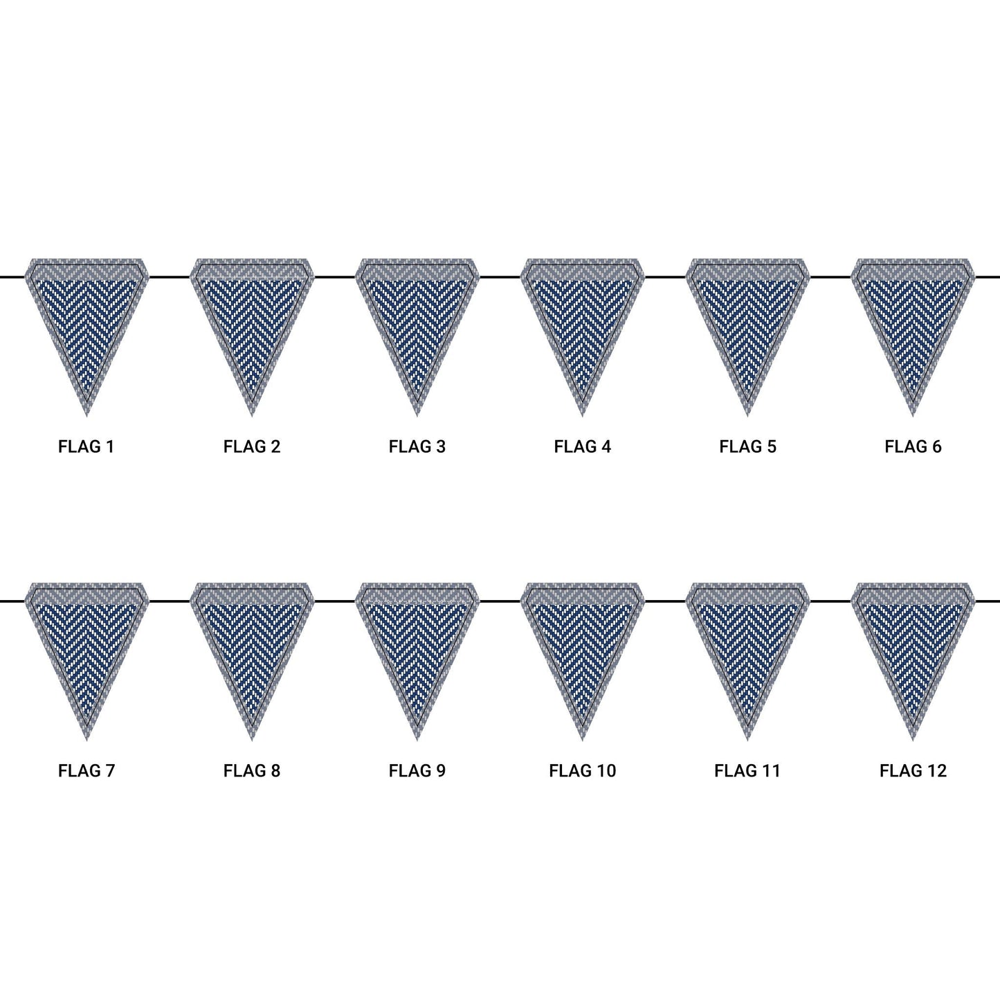 Flag Garland | Navy & White | Herringbone