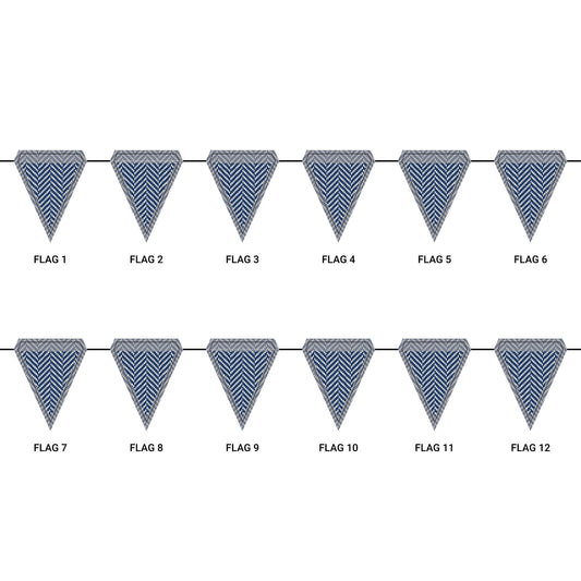 Flag Garland | Navy & White | Herringbone
