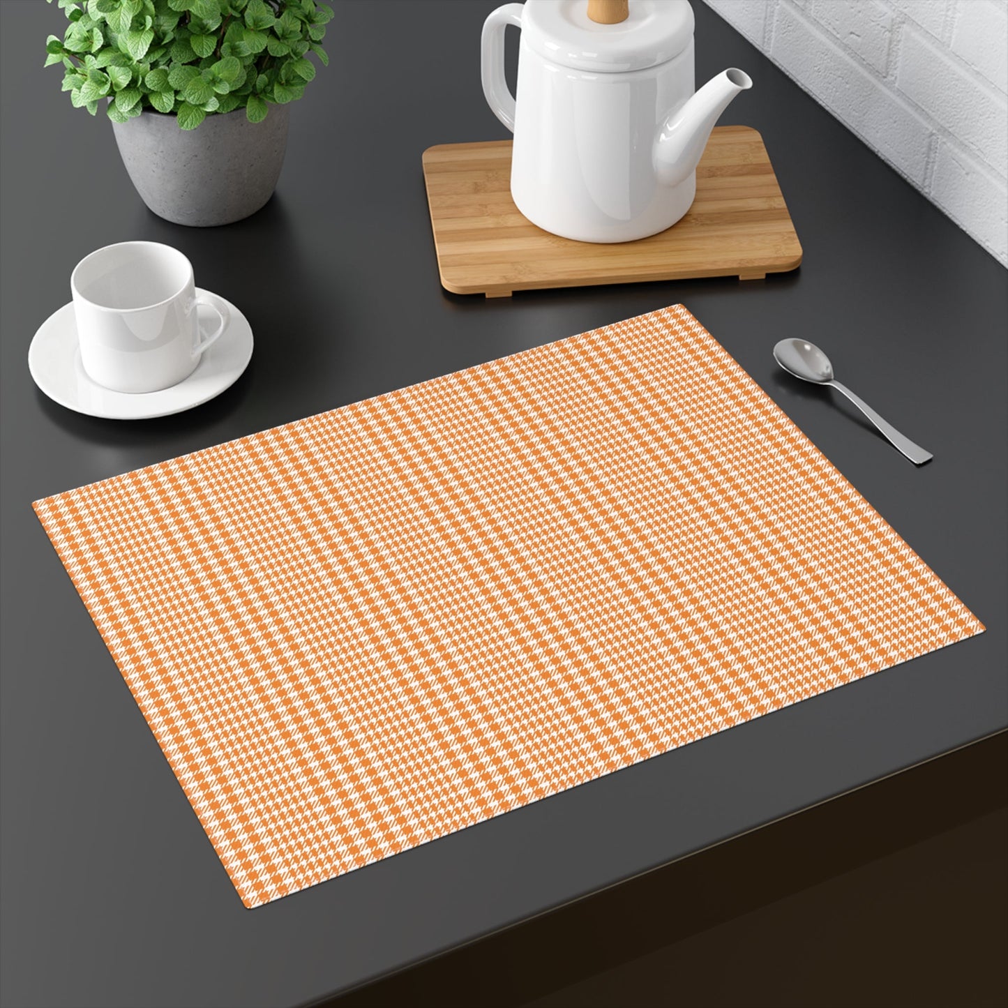 Placemat | Orange & White | Tweed