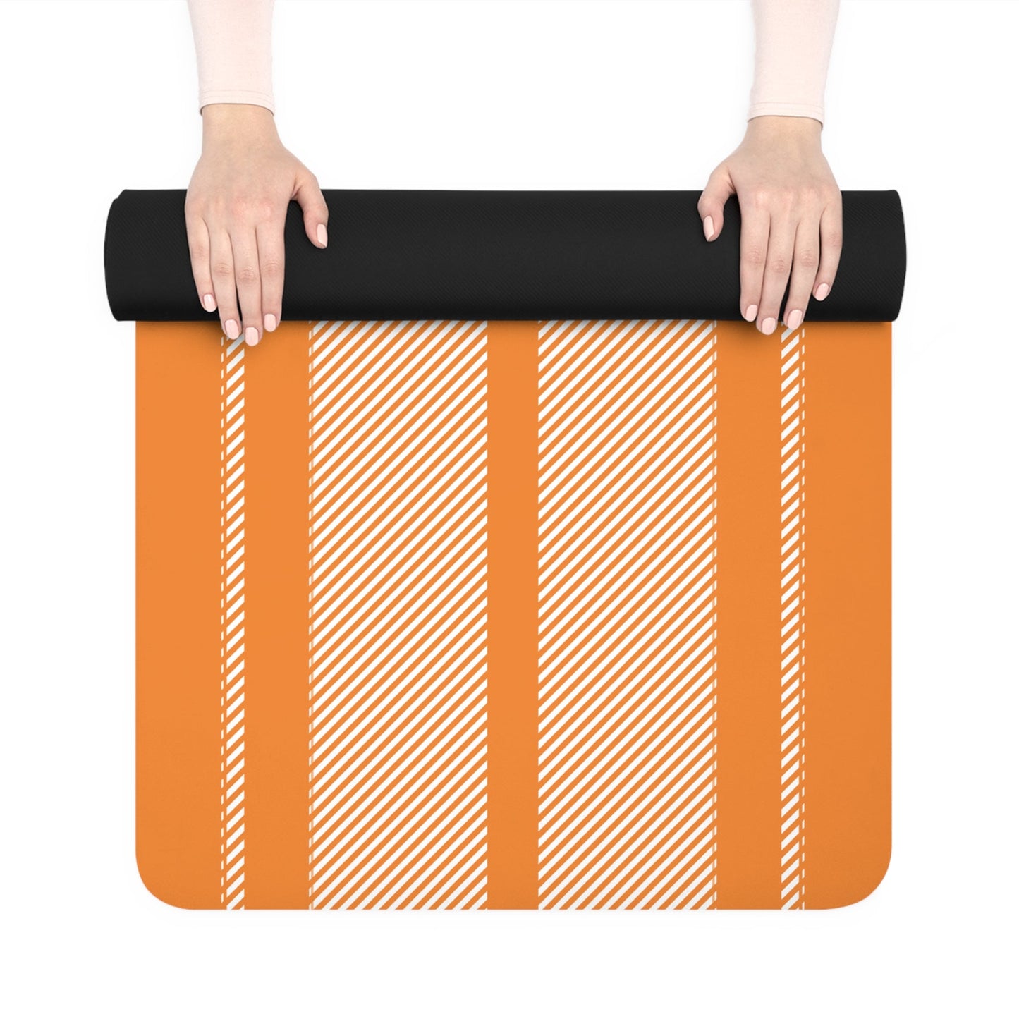 Yoga Mat | Orange & White | Stripe