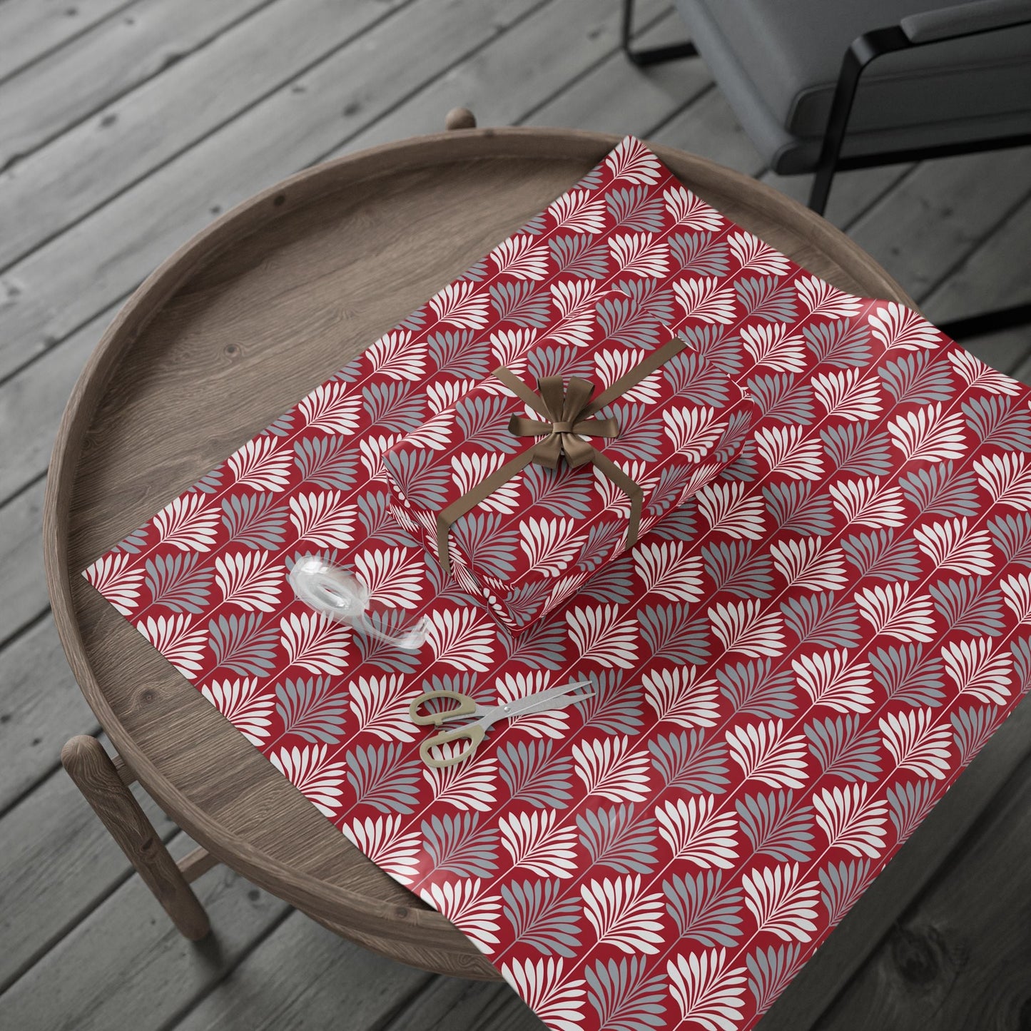 Gift Wrap | Red & Gray | Deco
