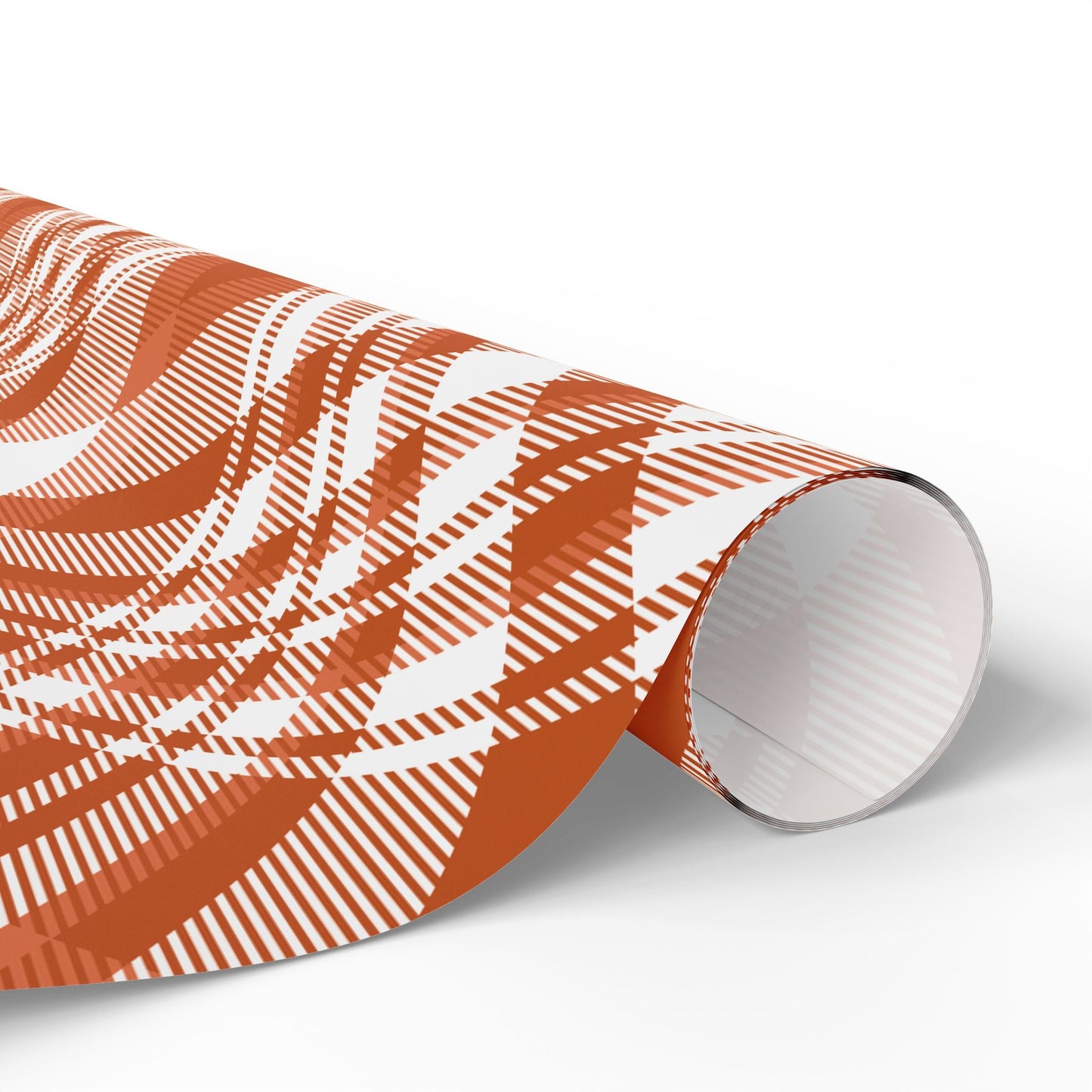 Gift Wrap | Dark Orange & White | Tartan