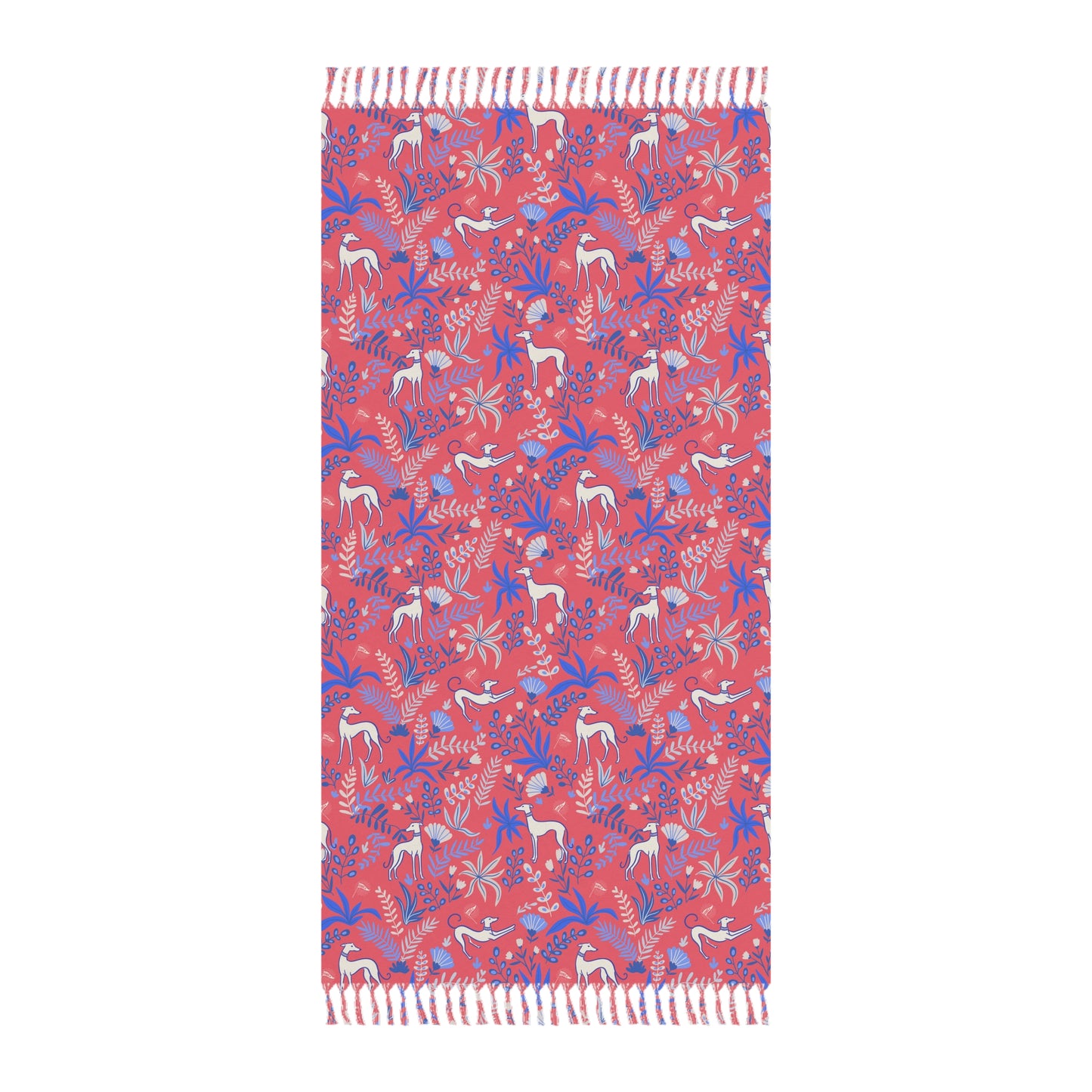 Boho Beach Towel | Greyhounds | Pink Fern