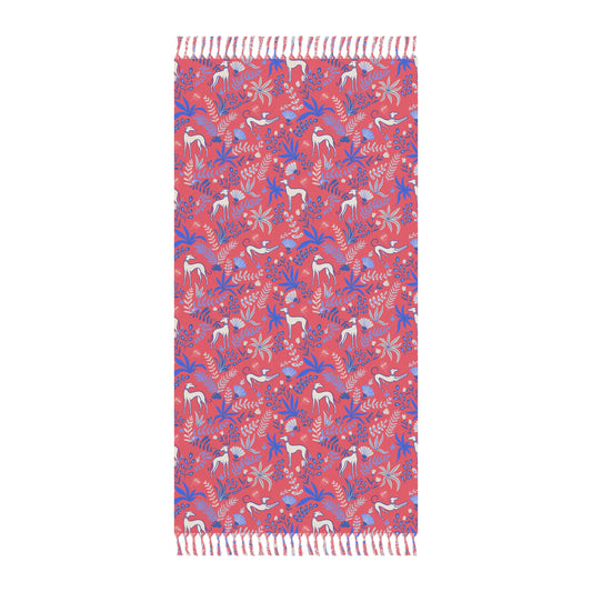 Boho Beach Towel | Greyhounds | Pink Fern