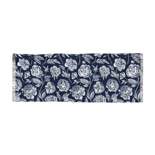 Scarf | Navy & White | Peony