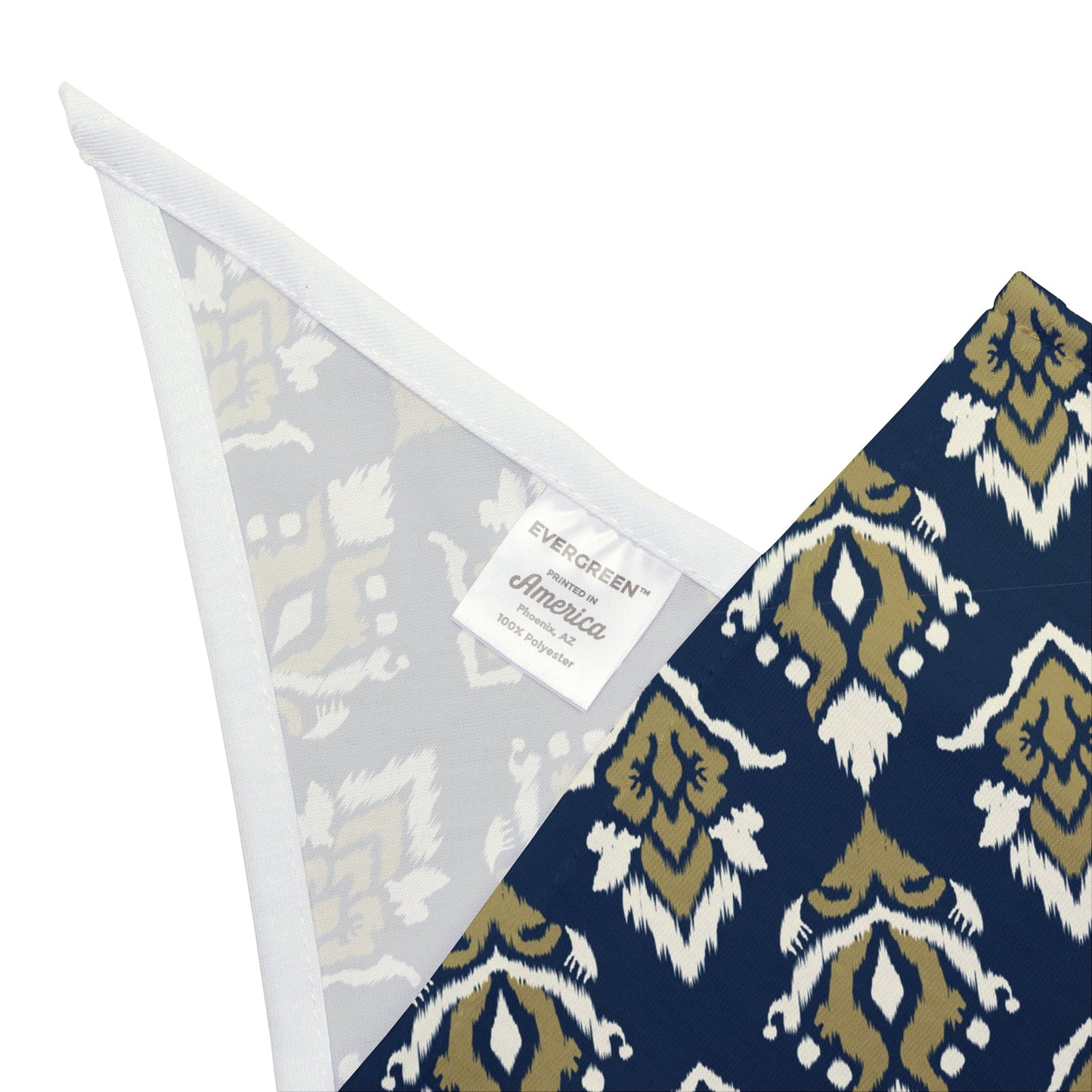 Pet Bandana | Blue & Gold | Ikat