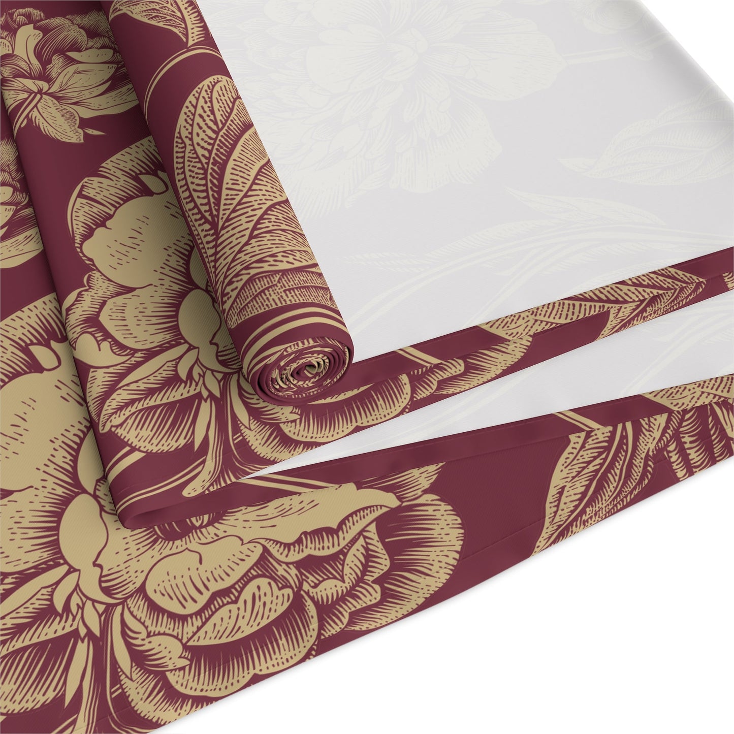 Table Runner | Maroon & Gold | Peony