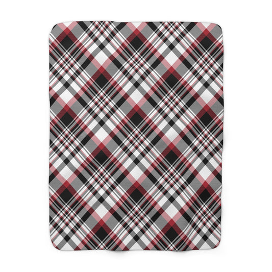 Sherpa Fleece Blanket | Red & Black | Tartan