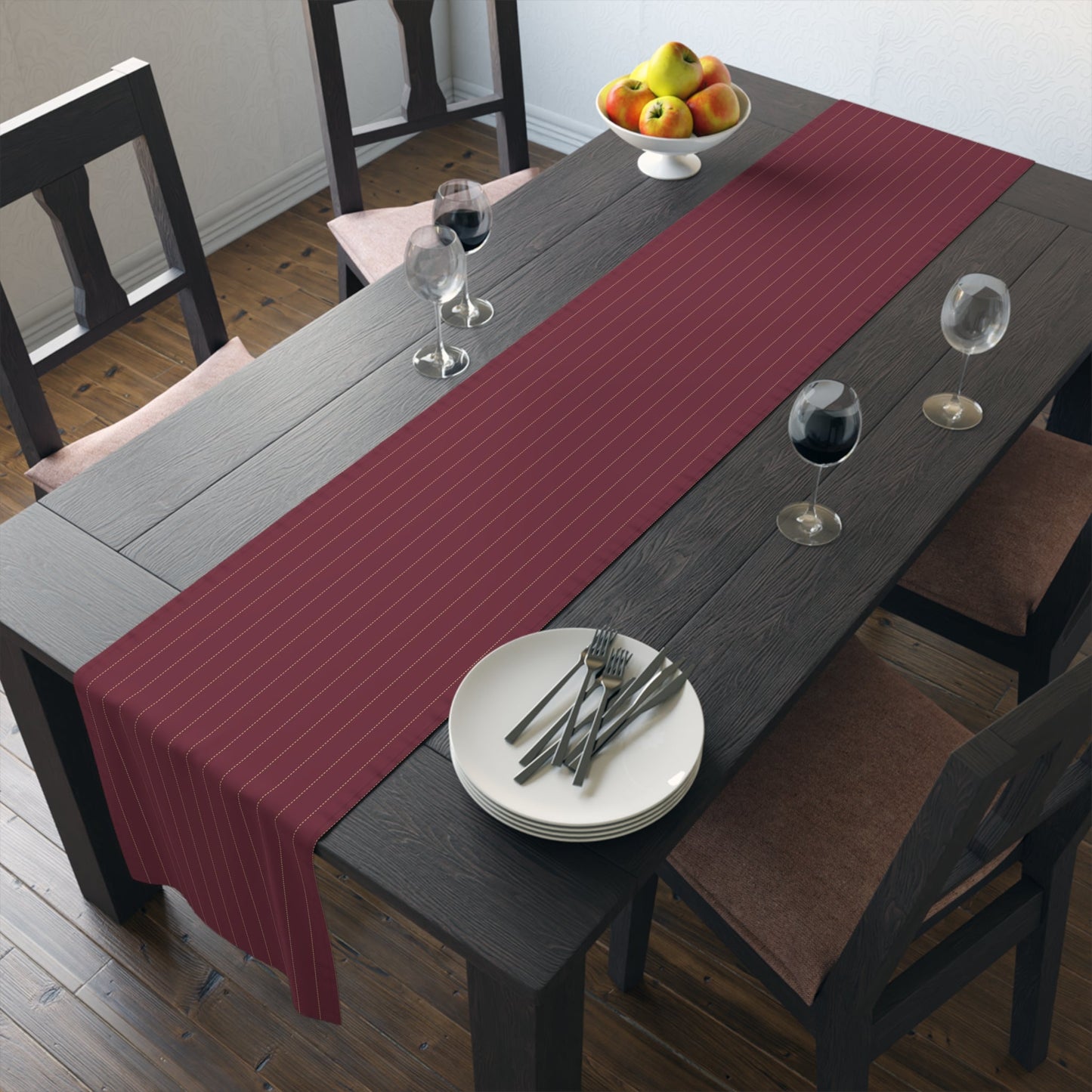 Table Runner | Maroon & Gold | Pinstripe