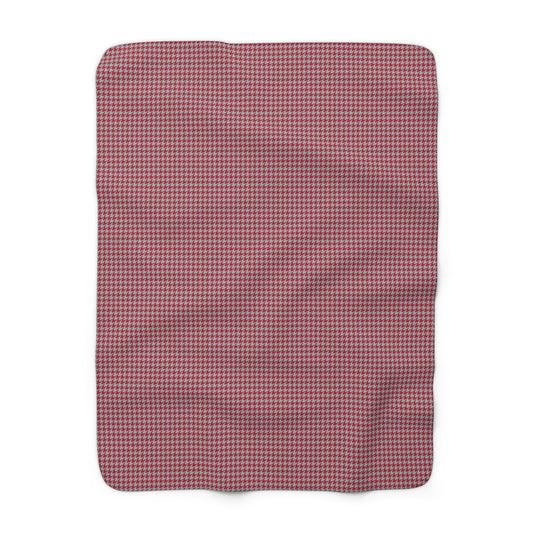 Sherpa Blanket | Red & Gray | Houndstooth