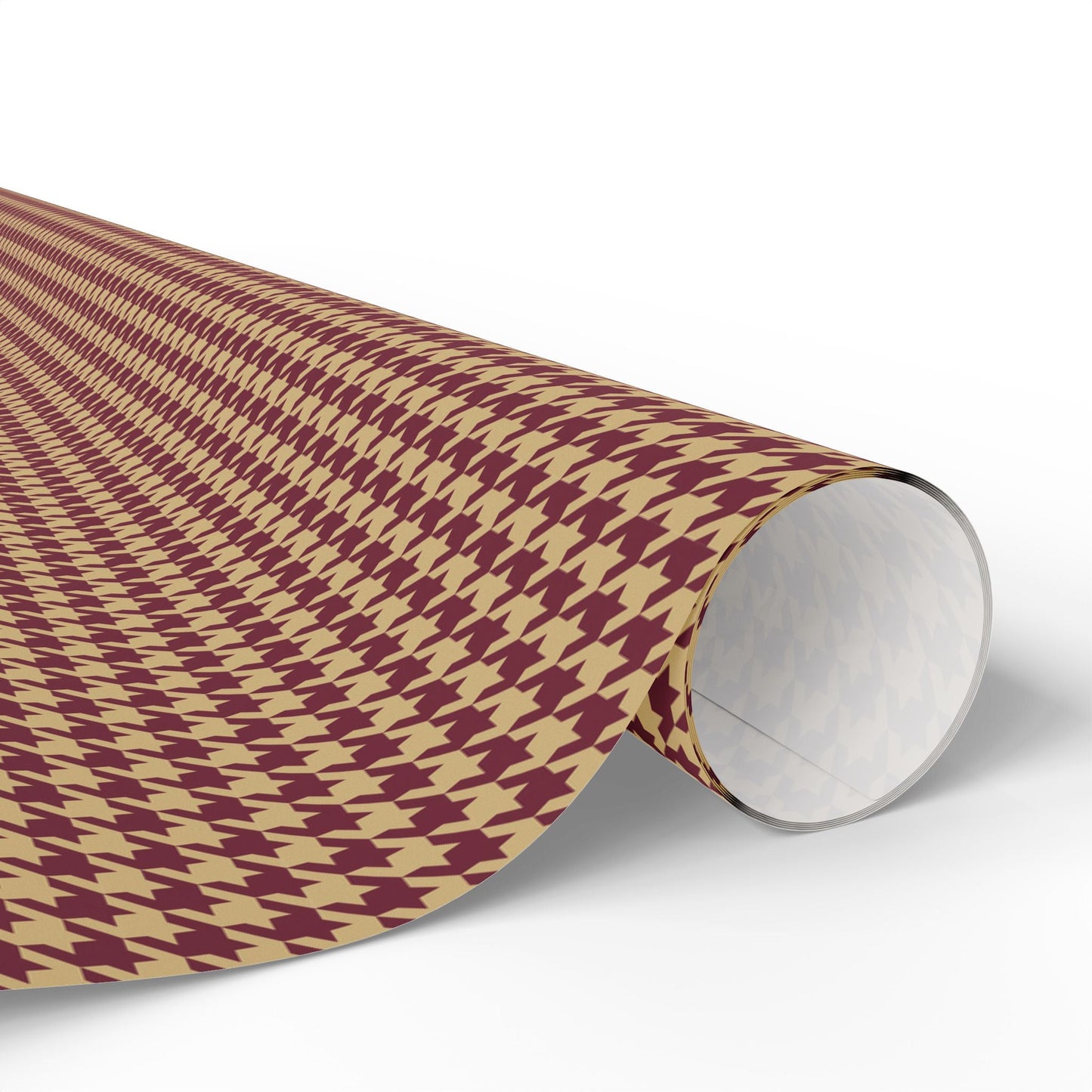 Gift Wrap | Maroon & Gold | Houndstooth