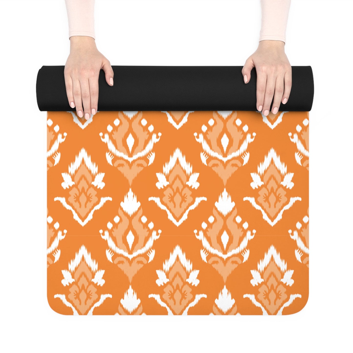 Yoga Mat | Orange & White | Ikat