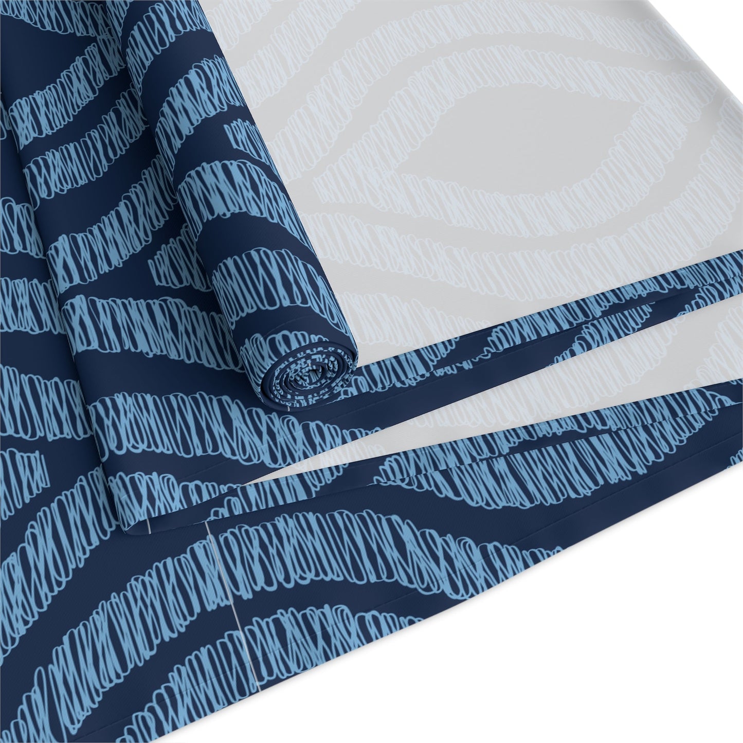 Table Runner | Light Blue & White | Ogee