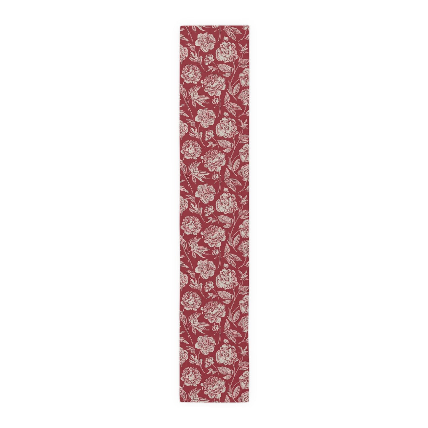 Table Runner | Maroon & White | Peony