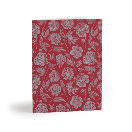 Notecards | Red & Gray | Peony