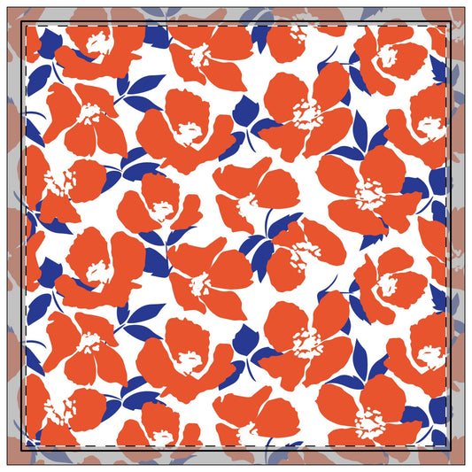 Napkin 4-set | Bright Blue & Orange | Poppy