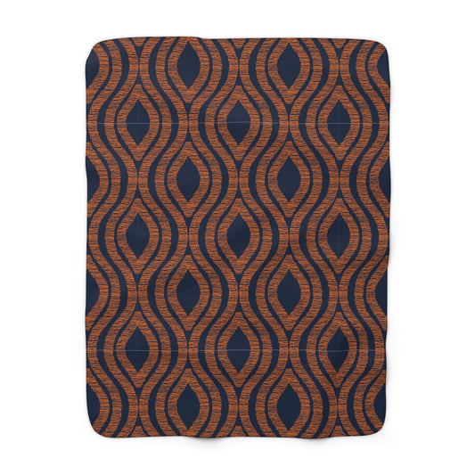 Sherpa Blanket | Orange & Blue | Ogee