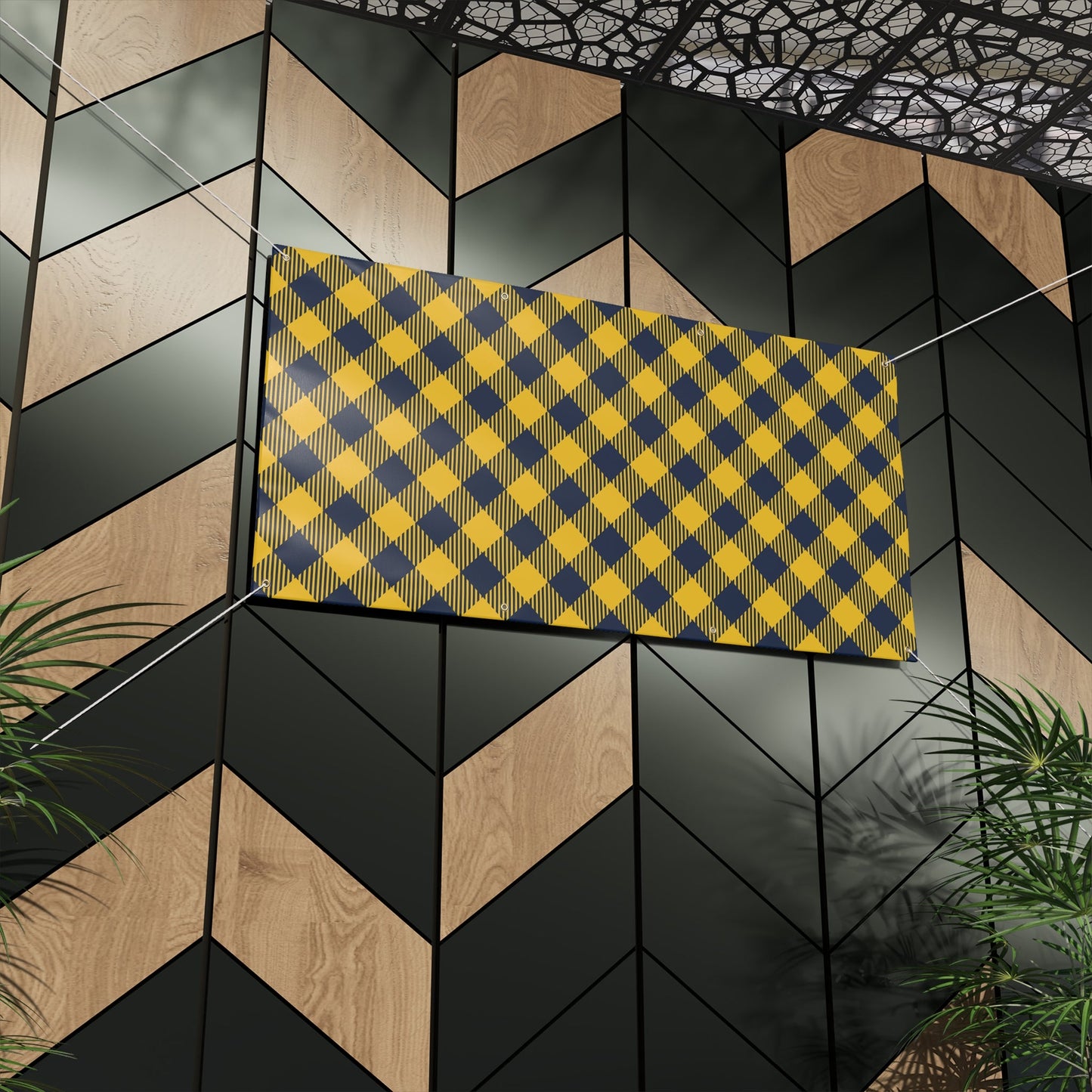 Banner | Yellow & Blue | Gingham