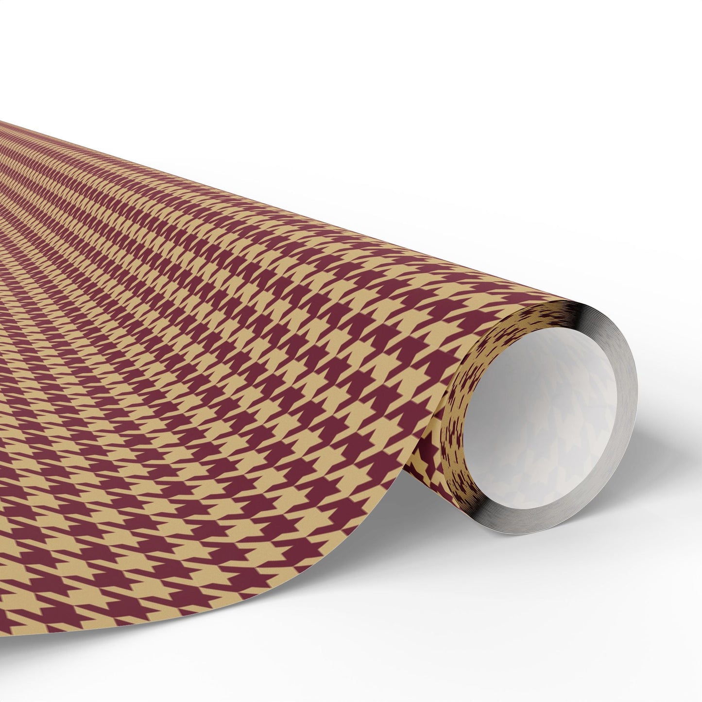 Gift Wrap | Maroon & Gold | Houndstooth