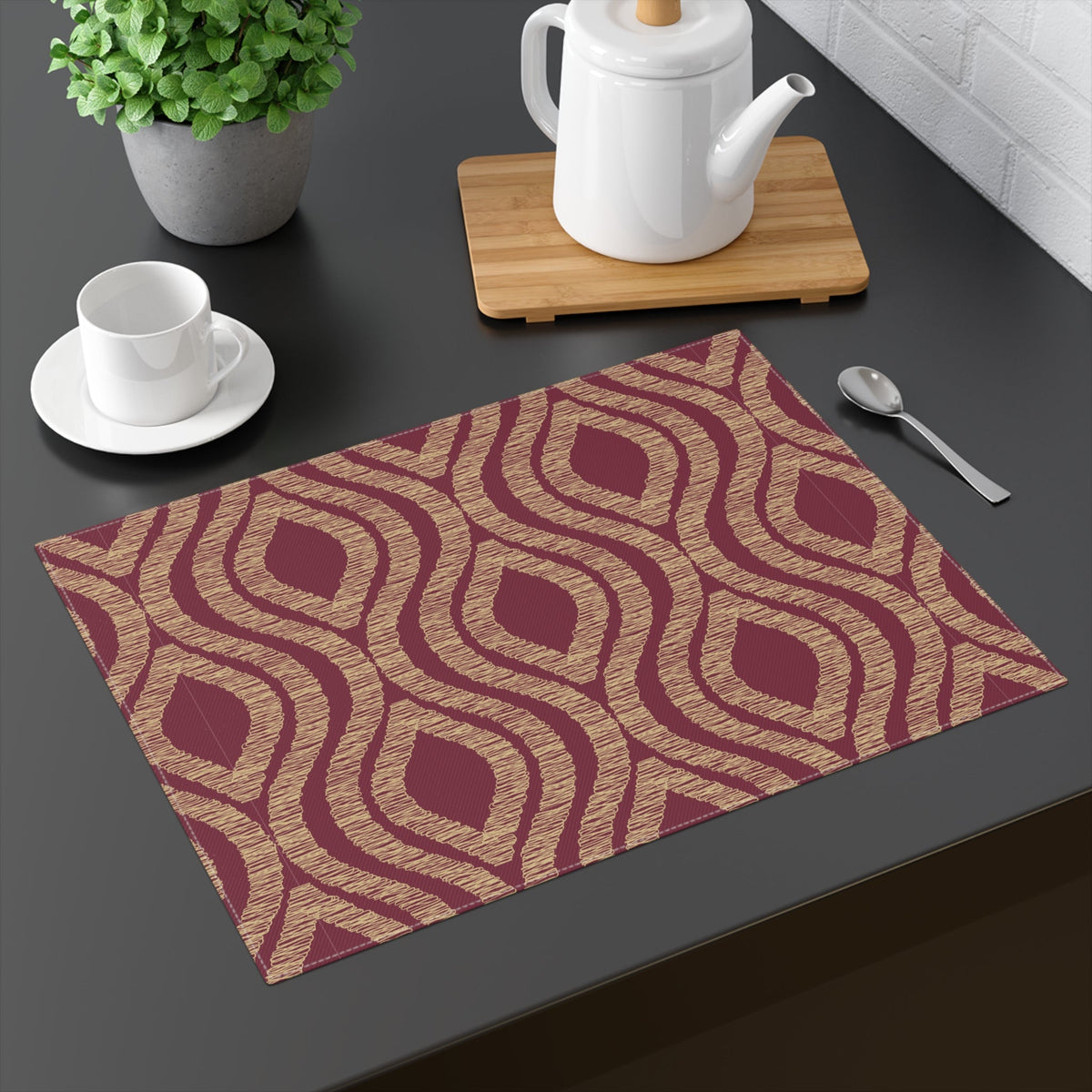 Placemat | Maroon & Gold | Ogee