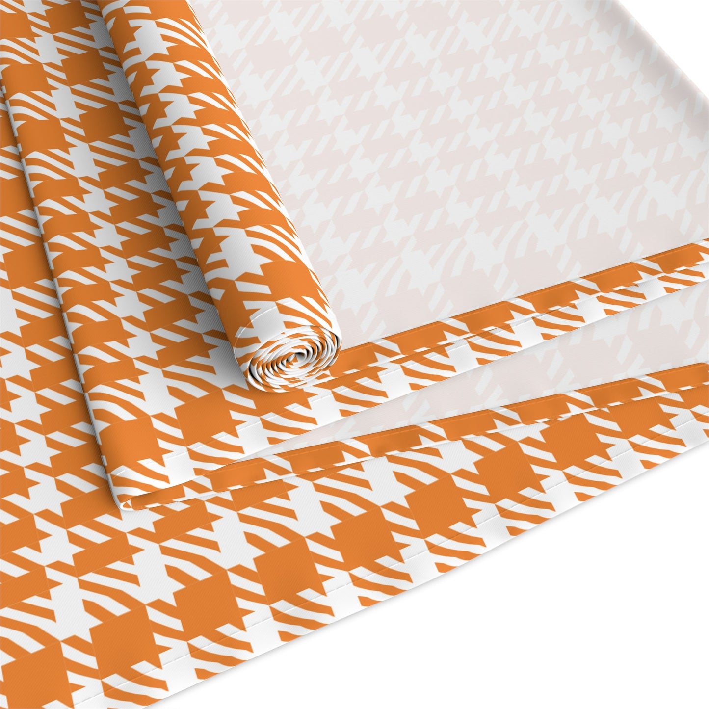 Table Runner | Orange & White | Tweed