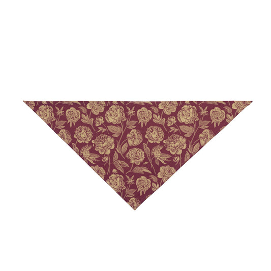 Pet Bandana | Maroon & Gold | Peony