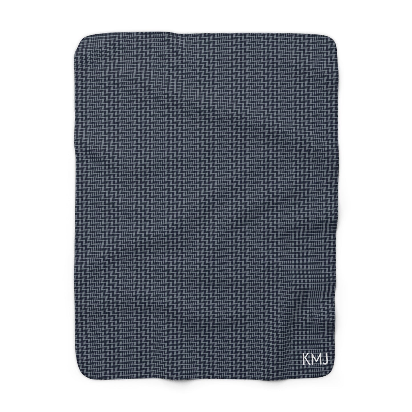 Sherpa Fleece Blanket- Personalized | Navy & White | Tweed