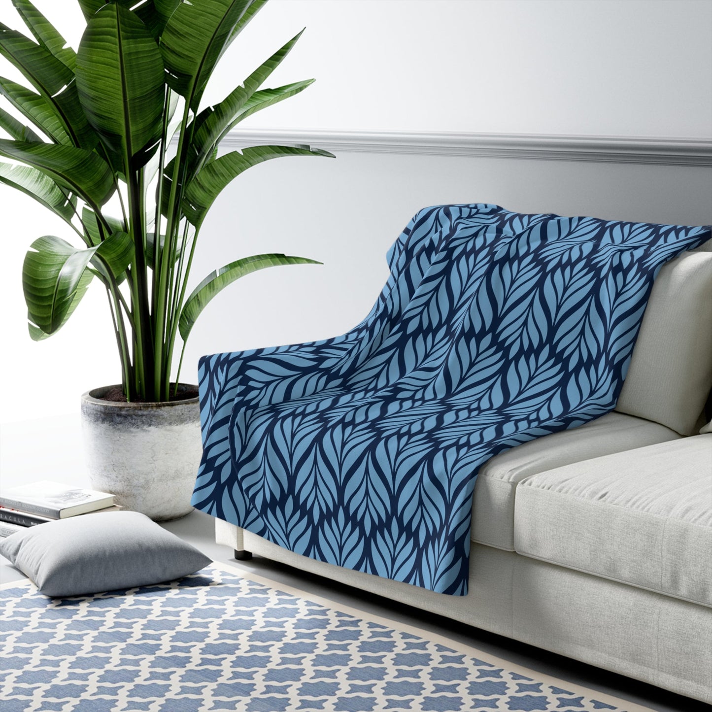 Sherpa Blanket | Light Blue & White | Palm