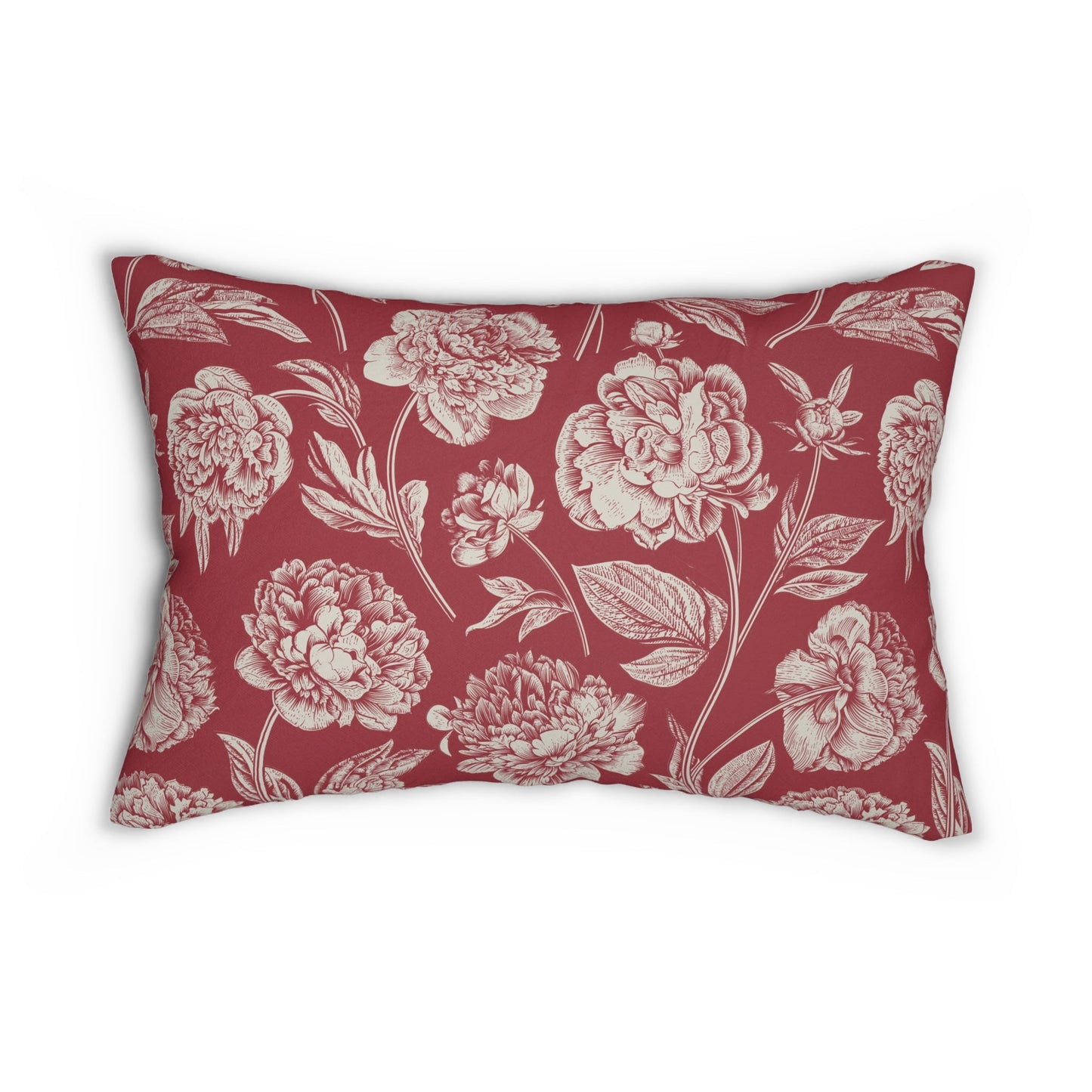 Pillow | Maroon & White | Peony