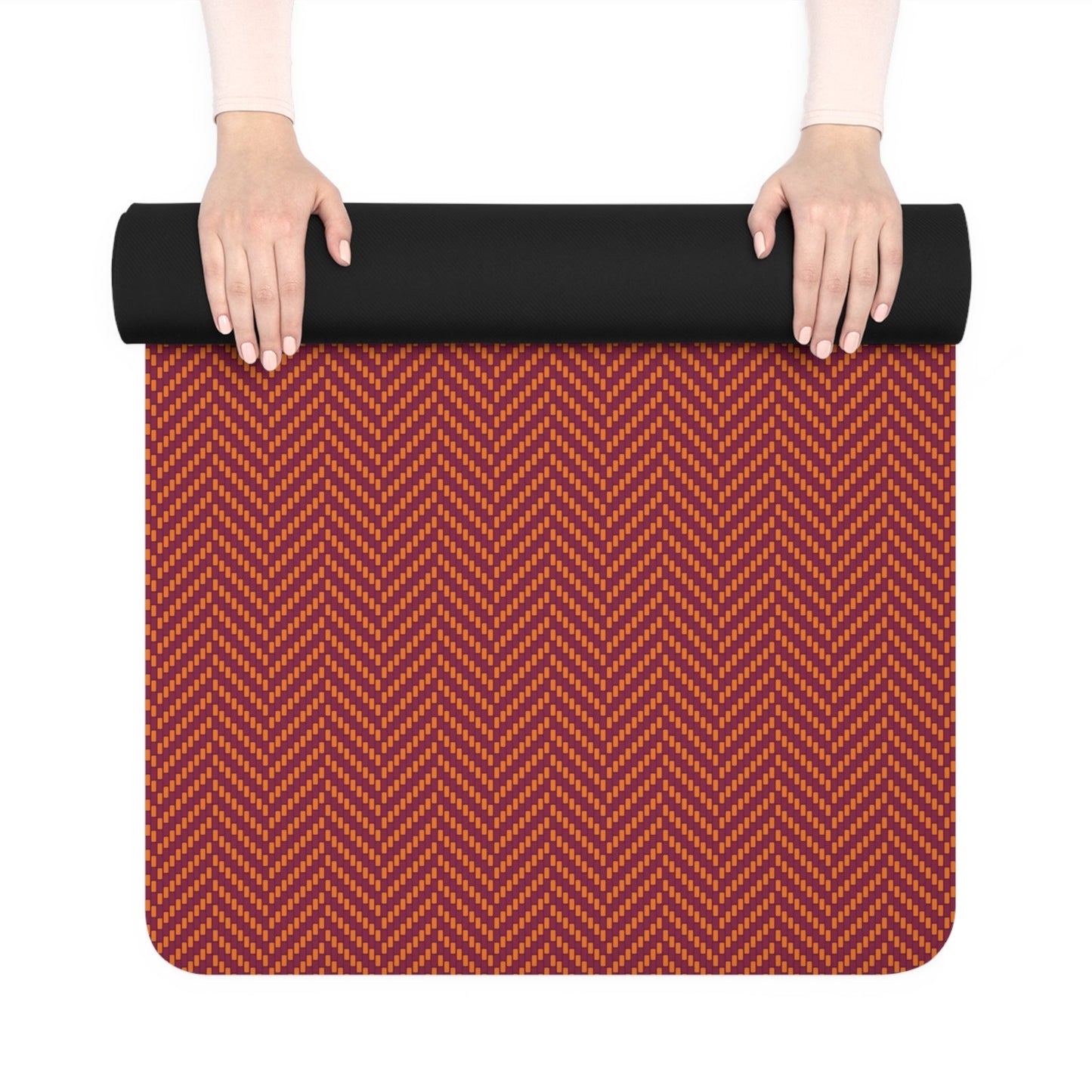 Yoga Mat | Maroon & Orange | Herringbone