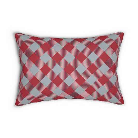 Pillow | Red & Gray | Gingham
